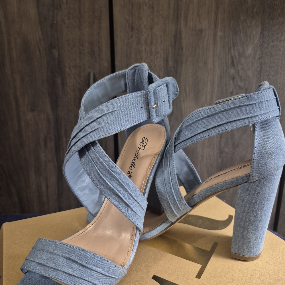 Stylish Blue Heeled Sandals